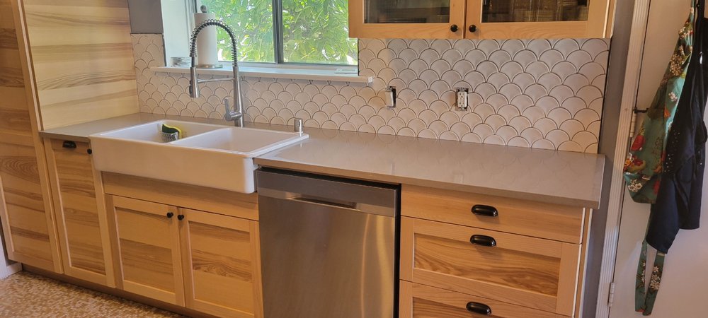 Custom cabinets and sink install