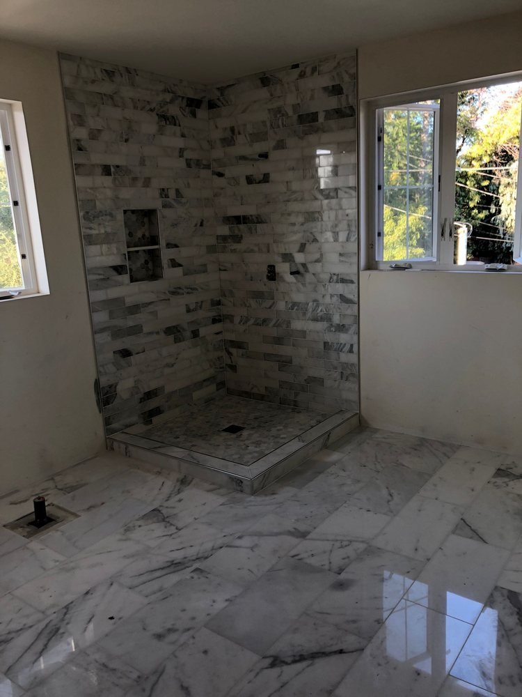 Marble shower remodel
